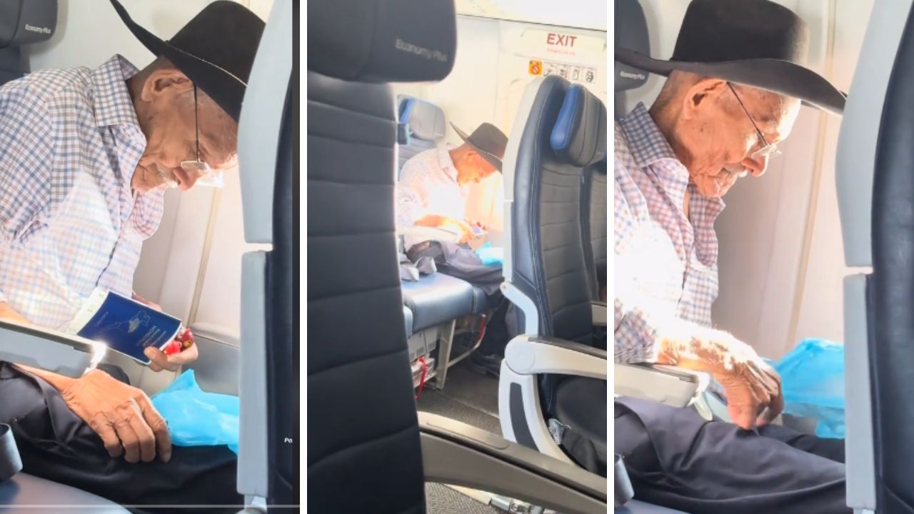 Imagen Principal de Nota: Hondureño conmueve al guardar dulces para sus nietos durante vuelo a EE. UU.